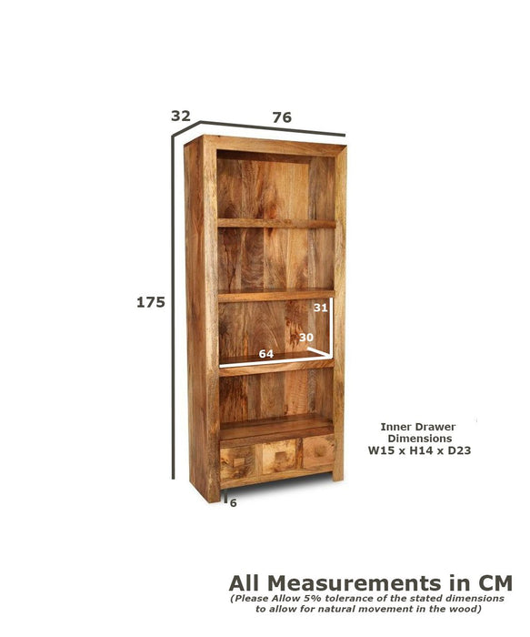 Dakota 76cm 3 Drawer Bookcase - In Stock