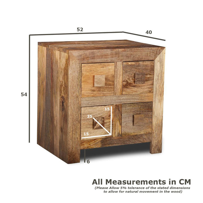 Light Dakota 52cm 4 Drawer Chest - In Stock
