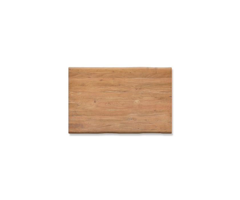 Dining Table Olympus Live Edge 140cm Acacia Wood Natural Square Frame Slim Black 55mm Top