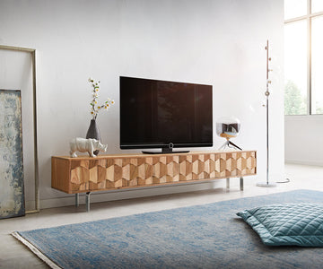 TV Stand Fevo 200cm Acacia Wood Natural 4 Doors