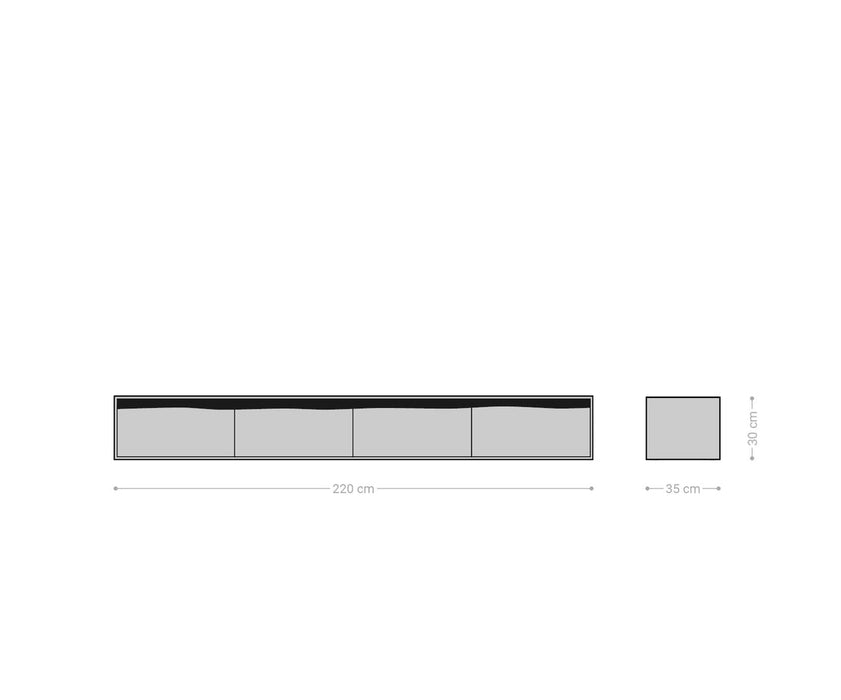 Floating TV Stand Stonegrace Live-Edge 220cm Acacia Wood Brown