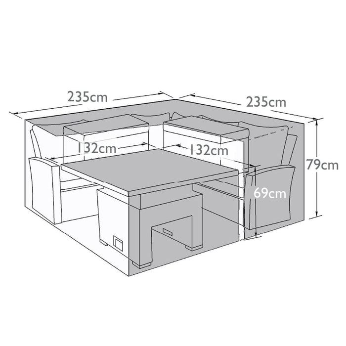 Corner Rising Table Fire Pit Table - Garden Furniture Cover
