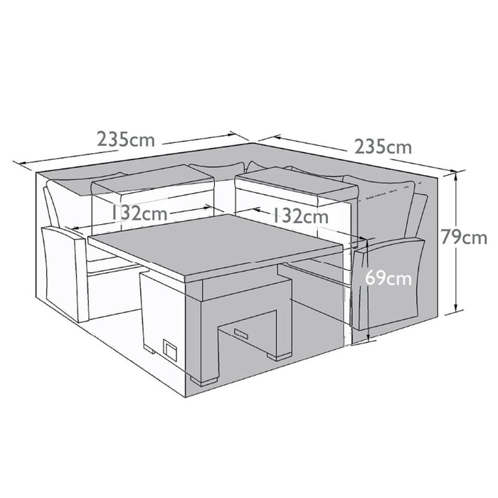 Corner Rising Table Fire Pit Table - Garden Furniture Cover