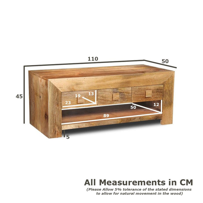 Dakota 110cm 6 Drawer Coffee Table - In Stock