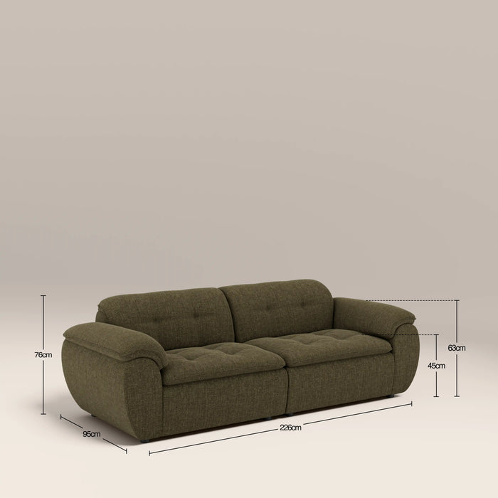 Bamba 2 Seater Sofa | Olive Green Velvet Chenille