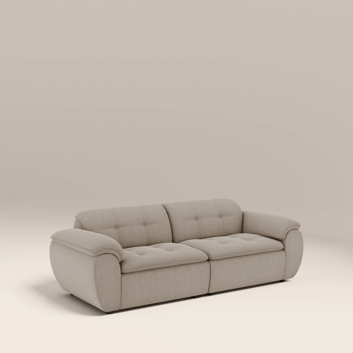 Bamba 2 Seater Sofa | Pebble Grey Velvet Chenille