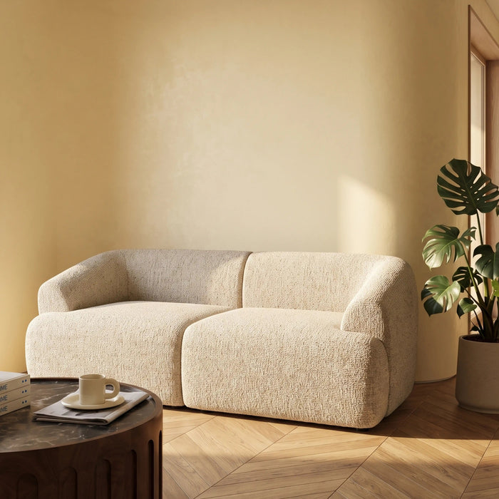 Malmo 2 Seater Sofa Oatmeal Woven Boucle
