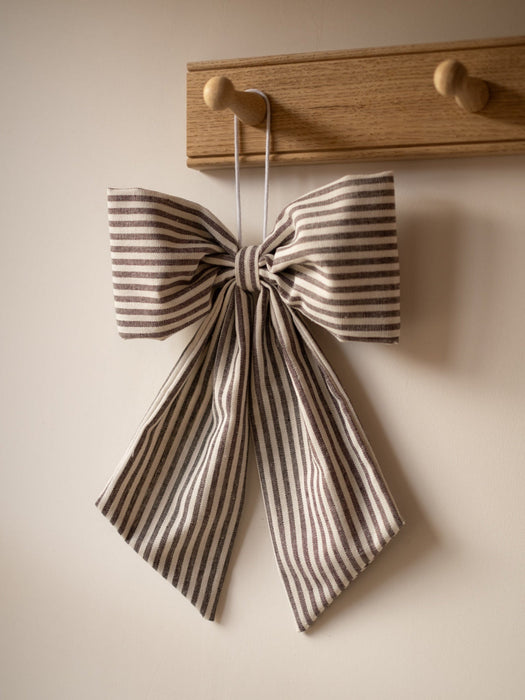 Black and White Stripe Hanging Bow