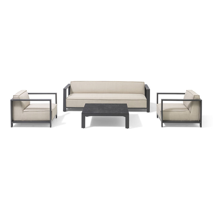 Outdoor Fabric Ibiza 3 Seat Sofa Set With Square Coffee Table