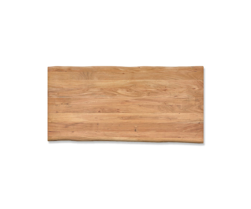 Dining Table Olympus Live Edge 200cm Acacia Wood Natural V-Frame Black 55mm Top
