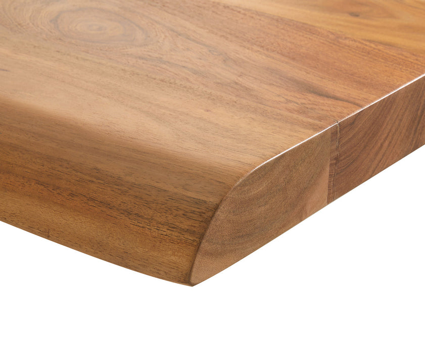 Dining Table Olympus Live Edge 180cm Acacia Wood Natural Square Frame Slim Black 55mm Top