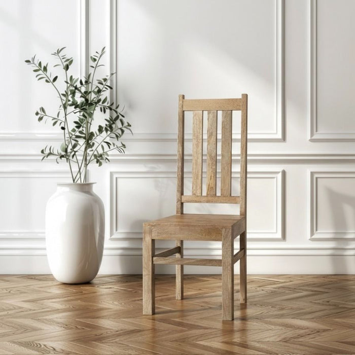 Oak Stain Dakota Mango Wood Dining Chair - In Stock