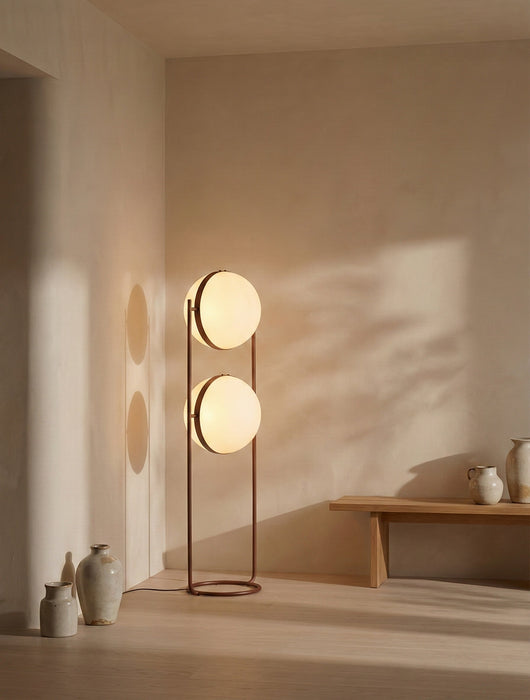Bodie Floor Lamp Opal Glass & Rust Red
