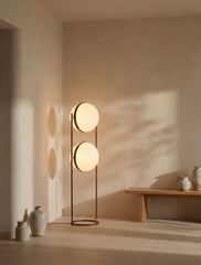 Bodie Floor Lamp | Opal Glass & Rust Red