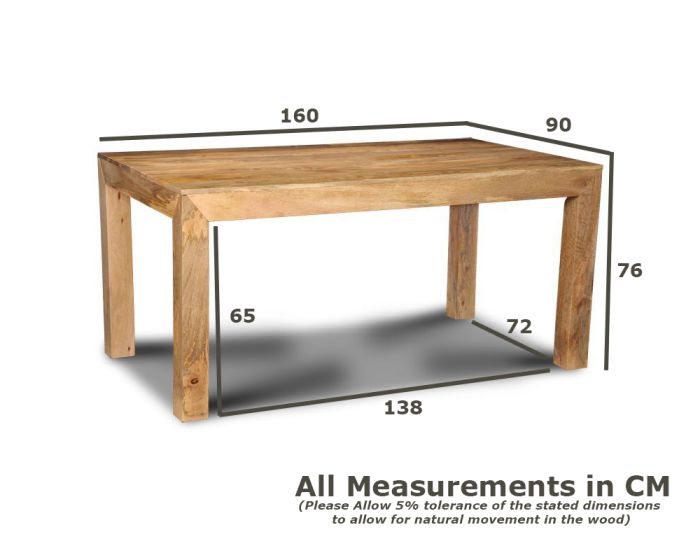 Acre & Artisan Solid Wood 160Cm Dining Table 160