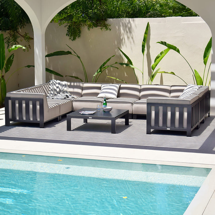 Outdoor Fabric Ibiza U Shape Sofa Set With Square Coffee Table