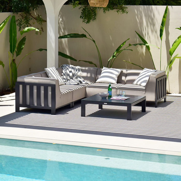 Outdoor Fabric Ibiza Small Corner Sofa Set With Square Coffee Table