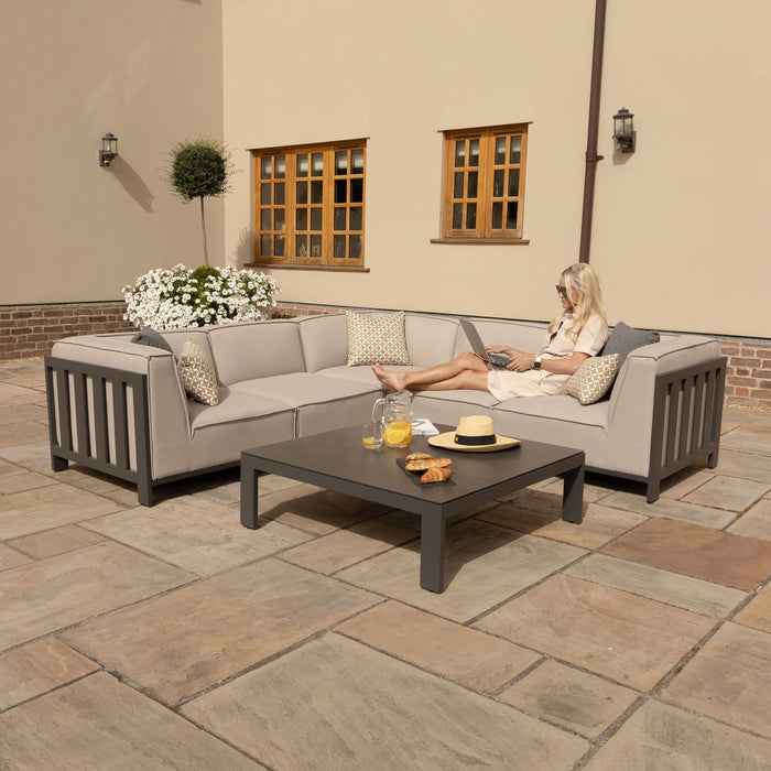 Outdoor Fabric Ibiza Small Corner Sofa Set With Square Coffee Table