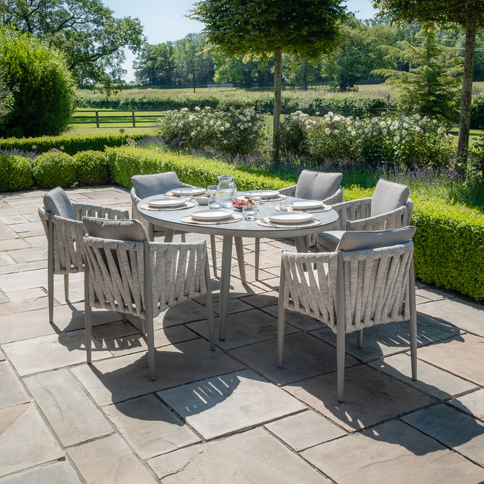 Milan Rope Weave 6 Seat Oval Dining Set