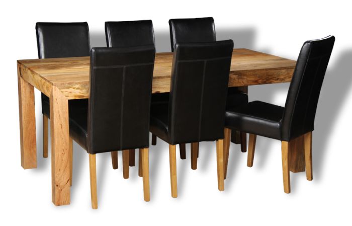 Acre & Artisan Mango Light 180Cm Dining Table 6 Barcelona Chairs