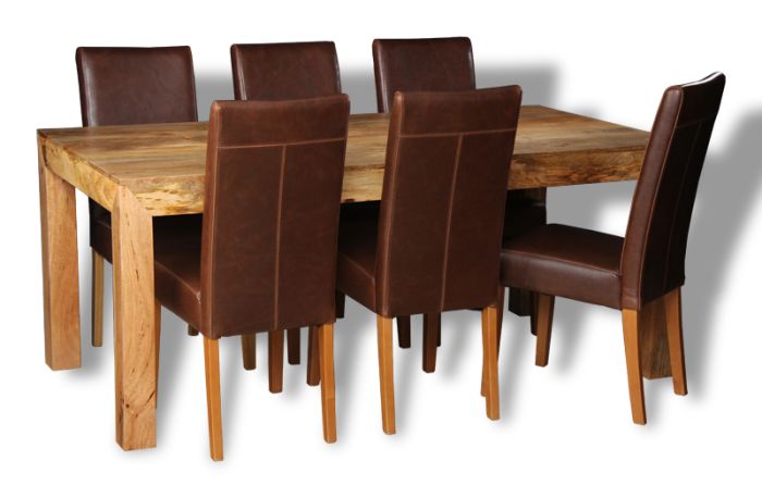 Acre & Artisan Mango Light 180Cm Dining Table 6 Barcelona Chairs