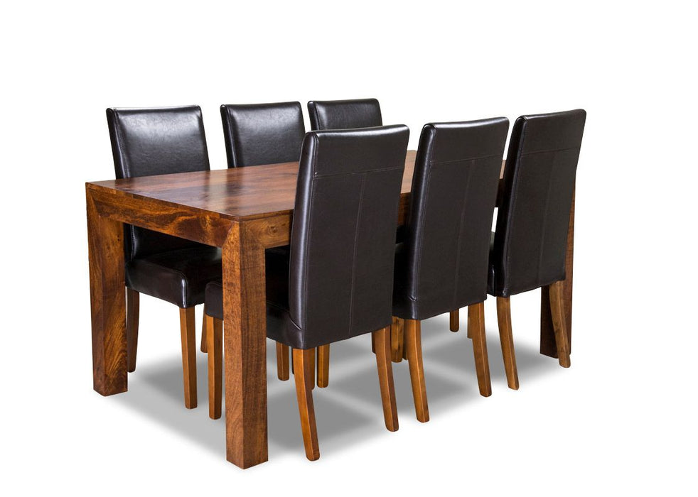 Dakota 180cm Dining Table & 6 Barcelona Chairs 2 Colours - In Stock