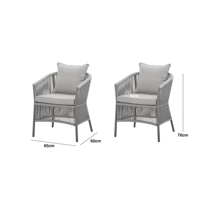 Maldives Rope Weave Pair of Dining Chairs