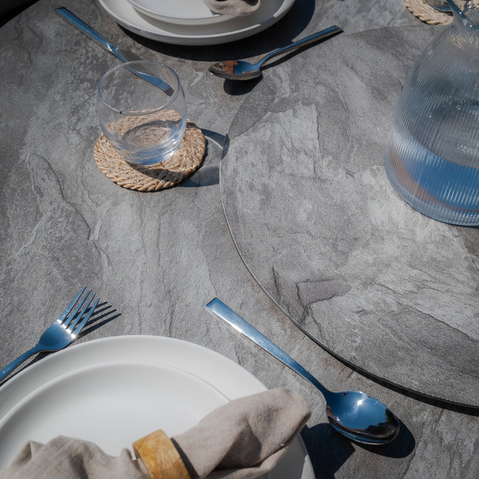 Maldives Rope Weave 4 Seat Round Dining Set with Lazy Susan