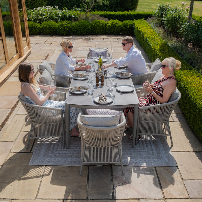 Maldives Rope Weave 8 Seat Rectangular Dining Set