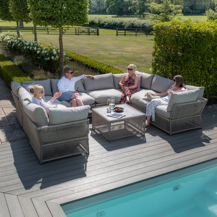 Maldives Rope Weave U Shaped Corner Sofa Set with Square Coffee Table