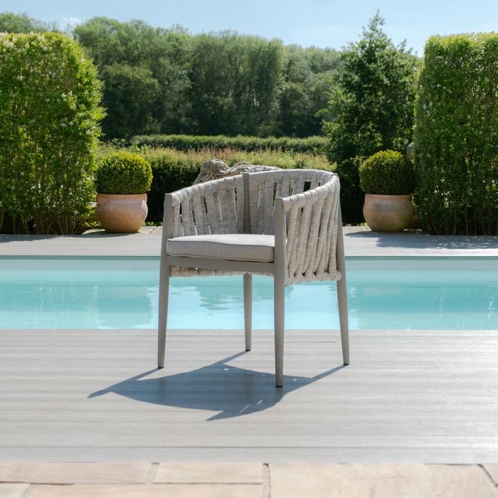 Milan Rope Weave 4 Seat Round Dining Set