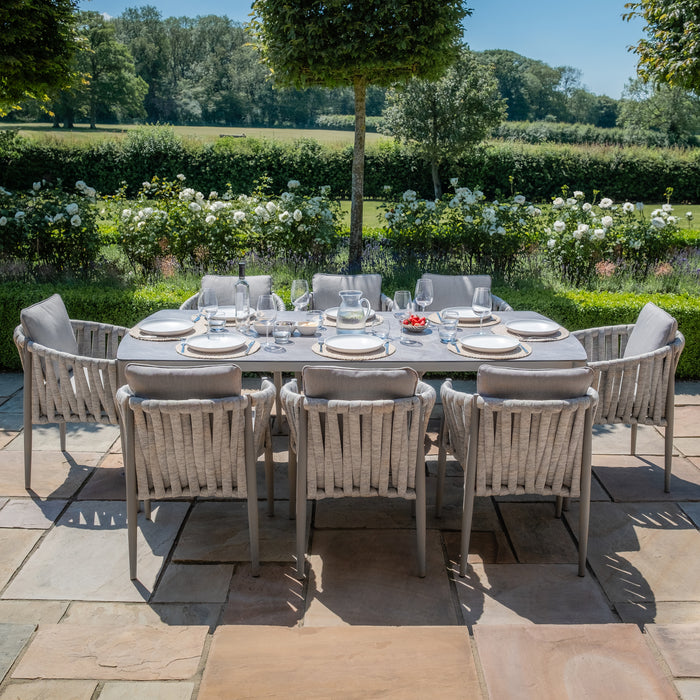 Milan Rope Weave 8 Seat Rectangular Dining Set