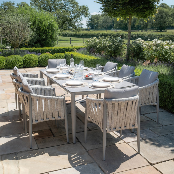 Milan Rope Weave 8 Seat Rectangular Dining Set
