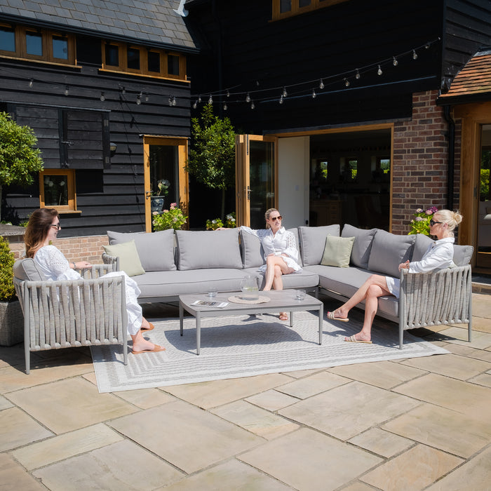 Milan Rope Weave Large Square Corner with Armchair
