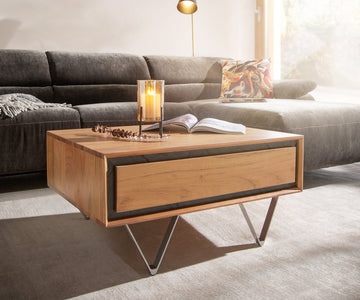 Coffee Table Stonegrace Classic 80cm Acacia Wood Natural And Slate