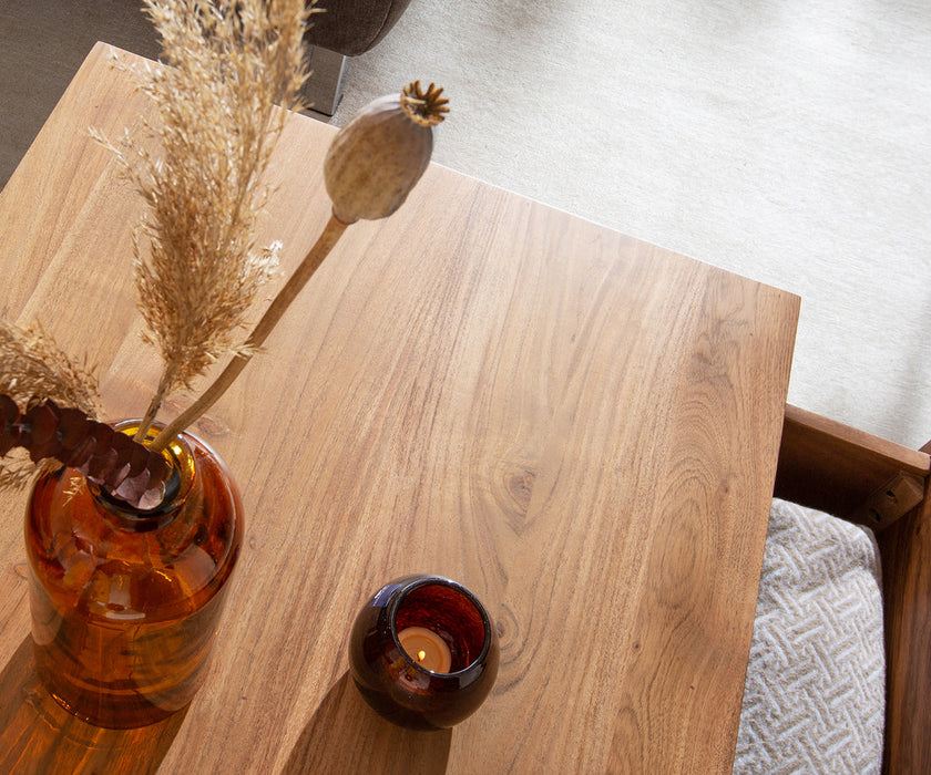 Coffee Table Stonegrace Classic 115cm Acacia Wood Natural And Slate