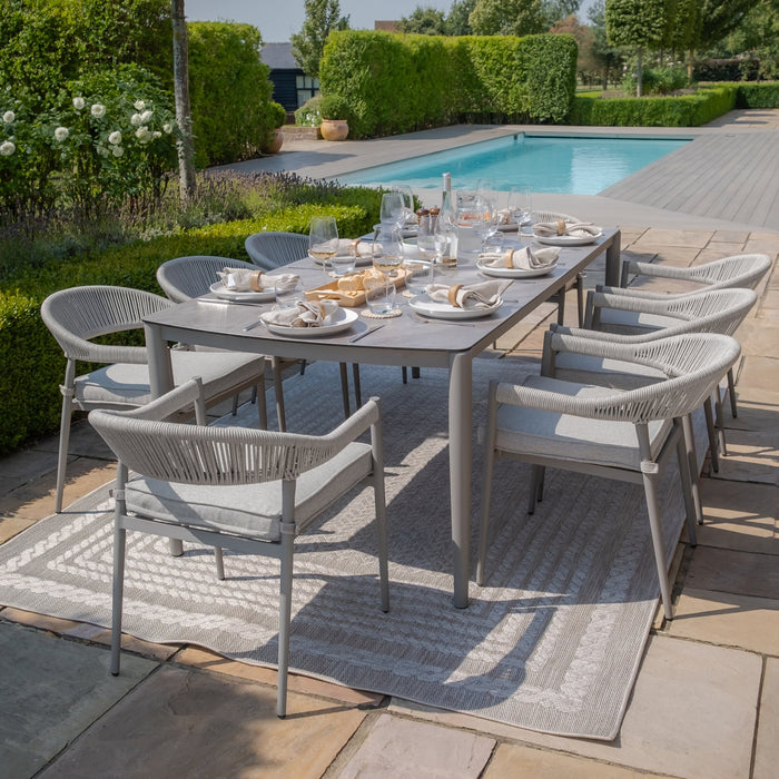 Florence Rope Weave 8 Seat Rectangular Dining Set