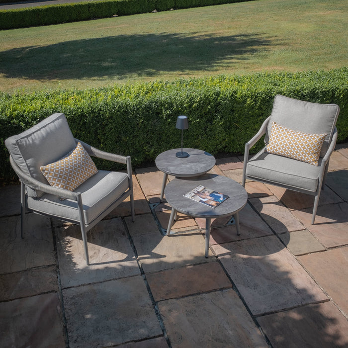 Florence Rope Weave Lounge Set with 2 Round Coffee Tables