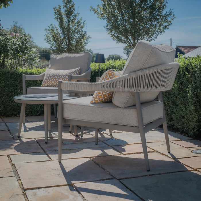 Florence Rope Weave Lounge Set with 2 Round Coffee Tables