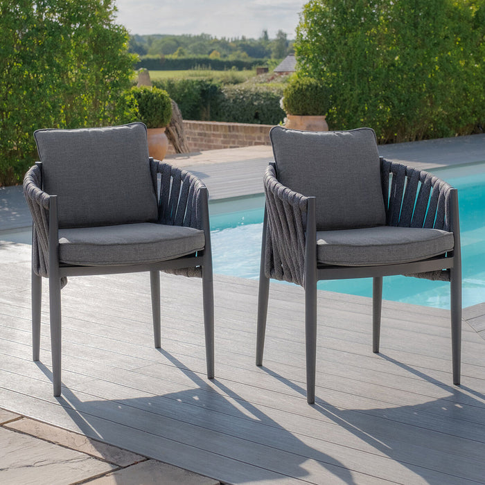 Milan Rope Weave Pair of Dining Chairs