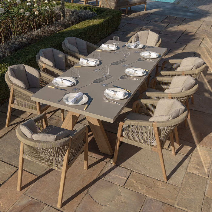 Martinique Rope Weave 8 Seat Rectangular Dining Set