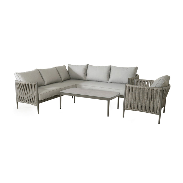Milan Rope Weave Small Square Corner with Armchair