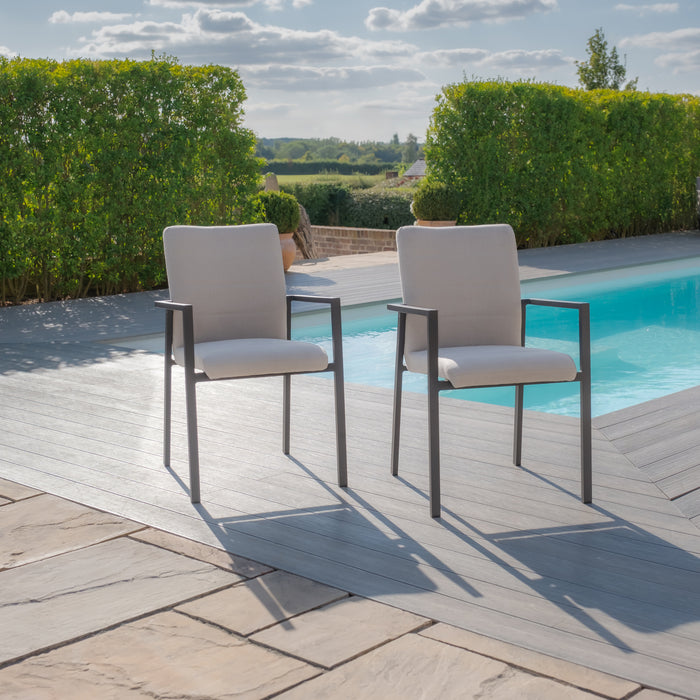 Jakarta Teak Extending 6 - 10 Seat Rectangular Dining Table with 10 Ibiza Oatmeal Dining Chairs
