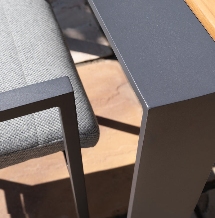 Jakarta Teak Extending 6 - 10 Seat Rectangular Dining Table with 10 Ibiza Zinc Grey Dining Chairs