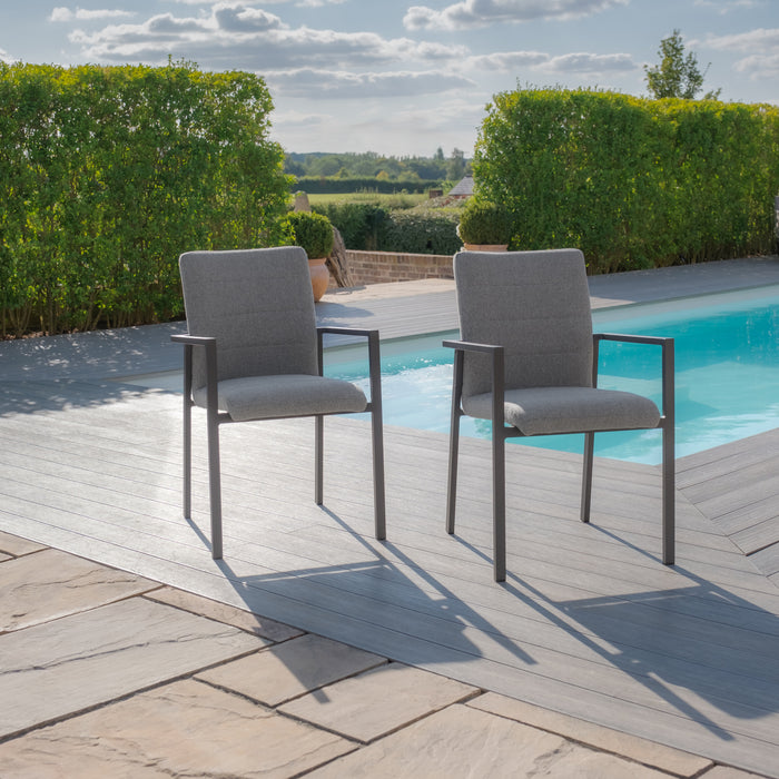 Jakarta Teak Extending 6 - 10 Seat Rectangular Dining Table with 10 Ibiza Zinc Grey Dining Chairs