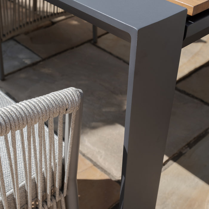 Jakarta Teak Extending 6 - 10 Seat Rectangular Dining Table with 10 Maldives Rope Weave Dining Chairs