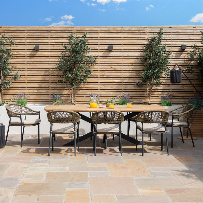 Bali Rope Weave 8 Seat Oval Dining Set