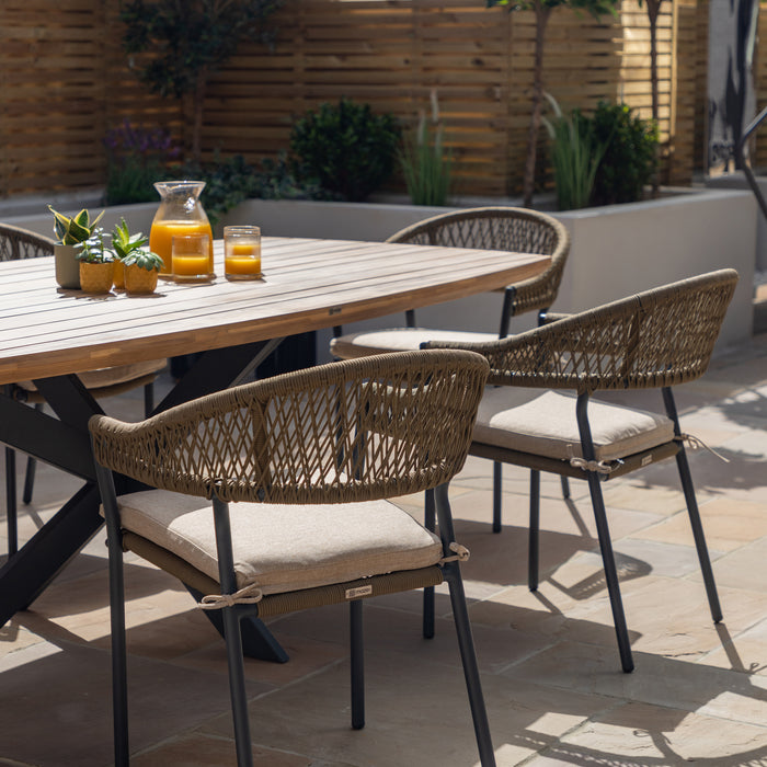 Bali Rope Weave 8 Seat Oval Dining Set