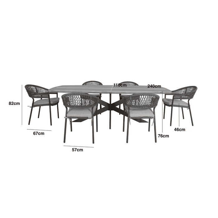 Bali Rope Weave 8 Seat Oval Dining Set