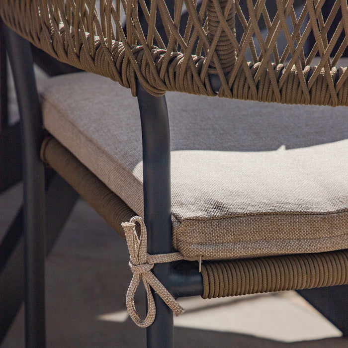 Bali Rope Weave 6 Seat Round Dining Set